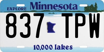 MN license plate 837TPW