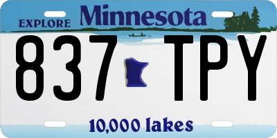 MN license plate 837TPY
