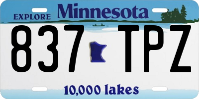 MN license plate 837TPZ
