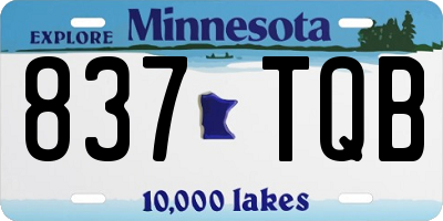 MN license plate 837TQB