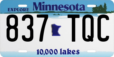 MN license plate 837TQC