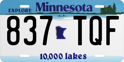 MN license plate 837TQF