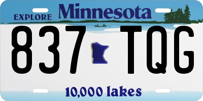 MN license plate 837TQG