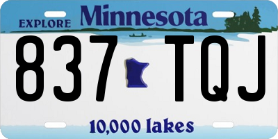 MN license plate 837TQJ
