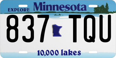MN license plate 837TQU