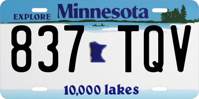 MN license plate 837TQV