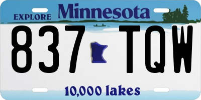 MN license plate 837TQW