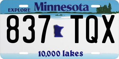 MN license plate 837TQX
