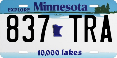 MN license plate 837TRA