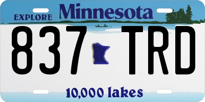 MN license plate 837TRD