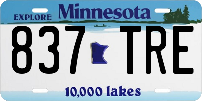 MN license plate 837TRE