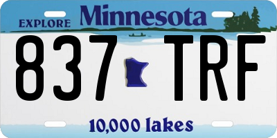 MN license plate 837TRF