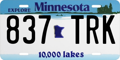MN license plate 837TRK