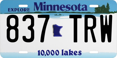 MN license plate 837TRW