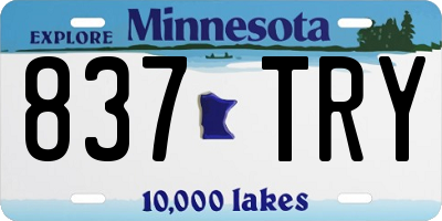 MN license plate 837TRY