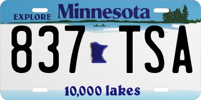 MN license plate 837TSA