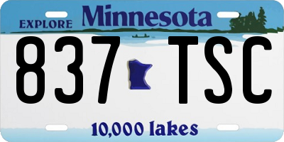 MN license plate 837TSC
