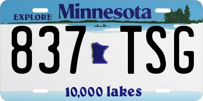 MN license plate 837TSG