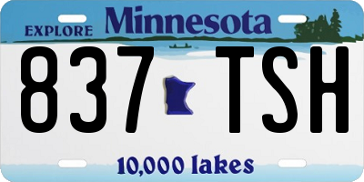 MN license plate 837TSH