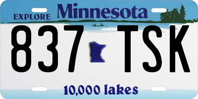 MN license plate 837TSK