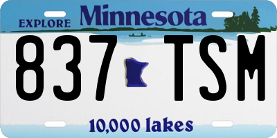 MN license plate 837TSM