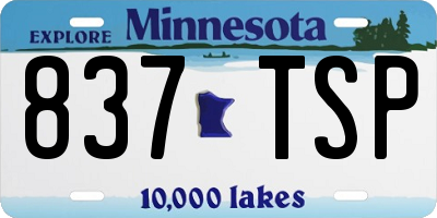 MN license plate 837TSP