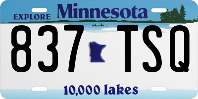 MN license plate 837TSQ