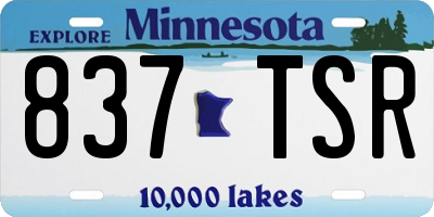 MN license plate 837TSR