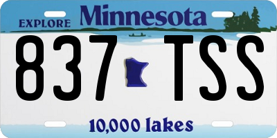MN license plate 837TSS