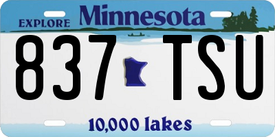 MN license plate 837TSU