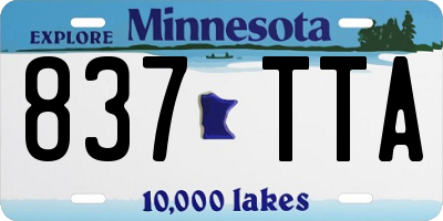 MN license plate 837TTA