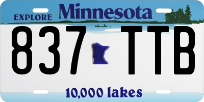 MN license plate 837TTB