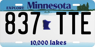MN license plate 837TTE