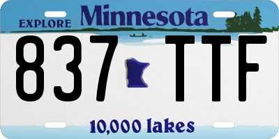 MN license plate 837TTF