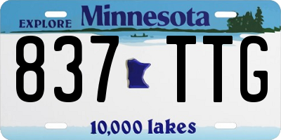 MN license plate 837TTG