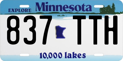 MN license plate 837TTH