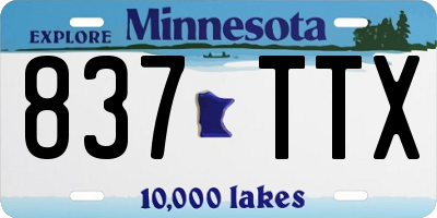 MN license plate 837TTX