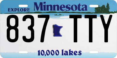 MN license plate 837TTY