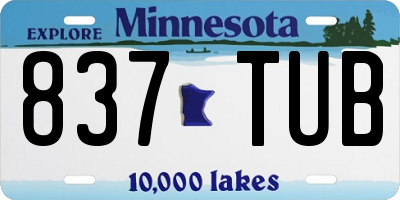 MN license plate 837TUB