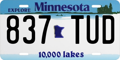 MN license plate 837TUD