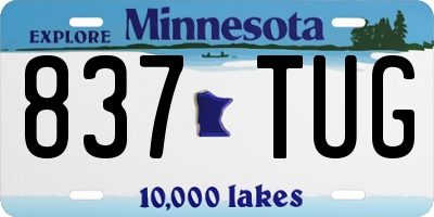 MN license plate 837TUG
