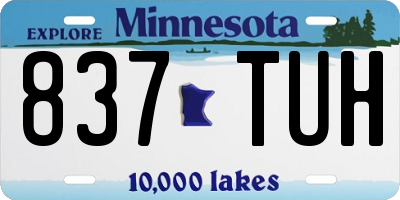 MN license plate 837TUH