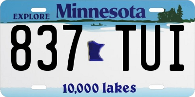 MN license plate 837TUI