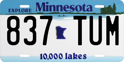 MN license plate 837TUM