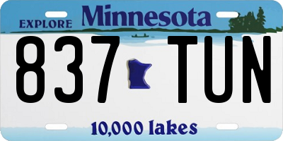 MN license plate 837TUN