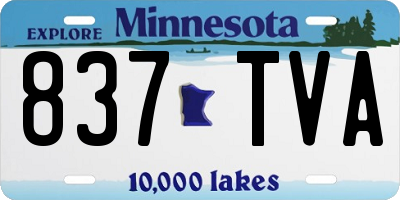 MN license plate 837TVA