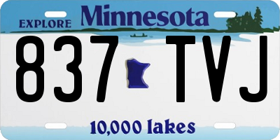 MN license plate 837TVJ