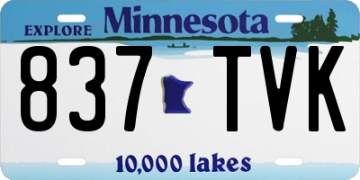 MN license plate 837TVK