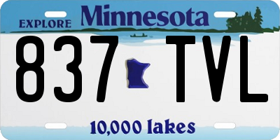 MN license plate 837TVL