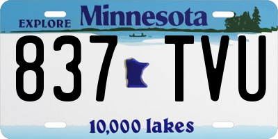 MN license plate 837TVU